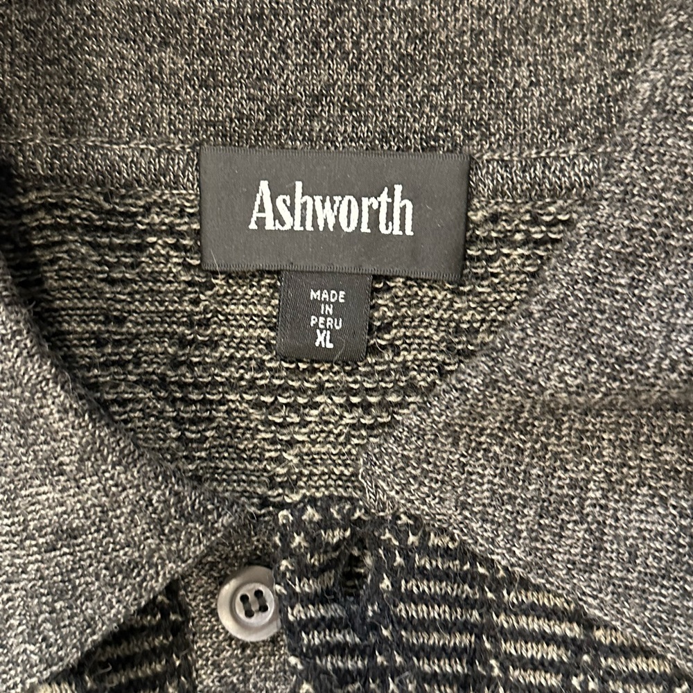 Ashworth Black/Gray, Collared 4 Button Pull Over,… - image 6